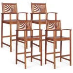 Costway Set Of 4 Bar Stools 29INCH Acacia Wood Pub Chairs Outdoor W/ Armrests New. Price: $229.99.
