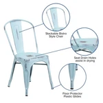 Flash Furniture Metal Curved Slat Back Dining Side Chair Green Blue New. Price: $171.72.