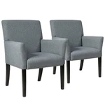 Set 2 Arm Chair Guest Home Office W/ Wooden Legs Gray New. Price: $232.49.