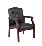 Boss Traditional Black Caressoft Guest Chair W/ Mahogany Finish Model # B959-BK New. Price: $224.15.