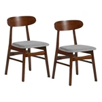 Benjara Bev 20" Set Of Dining Chairs- Light Gray Cushions- Brown Rubberwood New. Price: $191.99.
