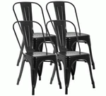 Fdw Metal Dining Chairs Set 4 Stackable Tolix Side Black New. Price: $85.99.
