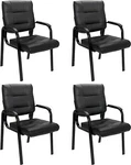 4 Pack Leather Guest Chair With Padded Arm Rest For Reception Meeting Conference New. Price: $205.58.