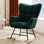 Dumos Rocking Chair Wing Backrest Teddy Upholstered Indoor Reading Glider New. Price: $156.82.