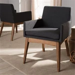 Bowery Hill 29.92"H Mid-century Fabric Dining Arm Chair Dark Gray (set Of 2) New. Price: $287.76.