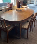 Thomasville Furniture Industries 1964 Dining Room Table And Chair Set Used. Price: $600.00.