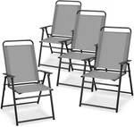 Giantex Patio Chairs Set Of 4, Outdoor Folding With Armrests, Metal Frame New. Price: $122.53.