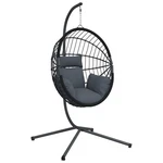 Hanging Egg Chair With Stand Swing Seat Anthracite Rattan Steel Vidaxl New. Price: $258.99.