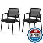 Sweetcrispy Mesh Back Stacking Arm Chairs Upholstered Fabric New. Price: $189.00.