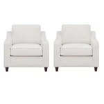 Pemberly Row Set Of 2 Upholstered Sloped Arm Accent Chairs In Beige New. Price: $1315.39.