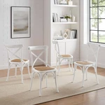 Modway Gear Rustic Modern Farmhouse Elm Wood Rattan Four Dining Chairs White New. Price: $564.75.