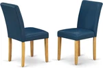 Oasis Blue Faux Leather Dining Chairs - Set Of 2 With Oak Legs New. Price: $226.99.