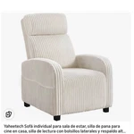 Yaheetech Beige Corduroy Accent Chair High Backrest Side Pockets Used. Price: $60.00.