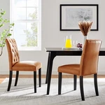 Modway Duchess Dining Chair Vinyl Set Of 2 Tan New. Price: $214.00.