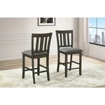 Gray Slat Back Wooden Counter Chair (set Of 6) With Fabric Padded Cushion New. Price: $775.00.
