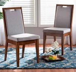 Baxton Studio Octavia 17 3/4" Wide Gray Fabric Dining Chairs Set Of 2 New. Price: $294.00.