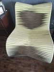 Modern Beige Accent Chair With Unique Wave Design For Living Room Used. Price: $500.00.