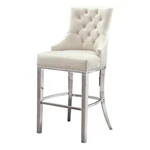 Best Quality Furniture 24" Velvet Counter Chair In Cream (set Of 2) New. Price: $421.12.