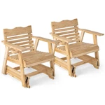 Tangkula Outdoor Fir Wood Glider Chair Swing Rotatable Hidden Cup New. Price: $233.09.