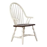 Sunset Trading Andrews 18" Windsor Wood Dining Arms Chair White/chestnut New. Price: $358.14.
