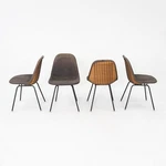 C. 1957 Set Of Four Herman Miller Eames DKX-1 Dining Chairs Wire And Fabric Used. Price: $4000.00.