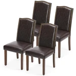 Dining Chairs Set Of 4 Modern Pu Leather Padded Seat Wooden Legs Brown Dumos New. Price: $299.99.
