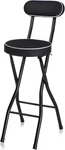 Thyle 27.5" Folding Bar Stool With Backrest Padded Foldable Counter Chair Open. Price: $45.95.