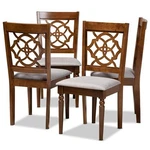 Bowery Hill Gray Upholstered Walnut Wood 4-PIECE Dining Chair Set New. Price: $299.99.