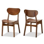 Baxton Studio Katya Walnut Brown Finished Wood 2-PIECE Dining Chair Set New. Price: $175.99.