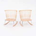 2010S Pair Of Patricia Urquiola For Andreu World Nub Rocking Arm Chair Beech Used. Price: $2500.00.