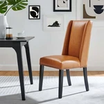 Modway Modern Parsons Nailhead Upholstered Faux Leather Dining Chair Tan New. Price: $150.25.