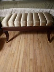 Vintage Baker Regency Style Mahogany Frame Sette Bench Chair Ottoman Pu 11705 Used. Price: $700.00.