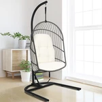 Patiojoy Foldable Hanging Wicker Egg Chair W/ Stand Cushion Outdoor Indoor New. Price: $119.99.