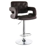 Elama Faux Leather Tufted Bar Stool In Brown Chrome Base & Adjustable Height New. Price: $146.60.