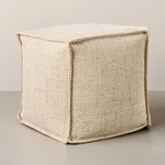 Wool Pattern Square Pouf Cream - Hearth & Hand With Magnolia New. Price: $68.99.
