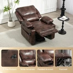 Power Lift Chair Brown Pu Leather Recliner Vibrating Massaging Flat Laying New. Price: $403.11.