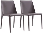 Paris Gray Saddle Leather Dining Chairs Set Of 2 New. Price: $579.91.