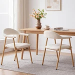 Dining Chairs Set Of 2, Linen Fabric Upholstered Kitchen Side With Curved New. Price: $161.99.