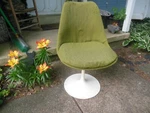 1950 Knoll Saarinen BR-51 Tulip Chair Green White Mid Modern Mcm Used. Price: $129.00.