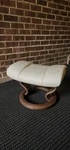 Ekornes Stressless Cream Color Leather Ottoman Tilt Function Foot Rest Used. Price: $375.00.