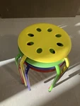 Flash Furniture Piece 11.5" Plastic Multicolored Nesting Stack Stool Set Used. Price: $50.00.