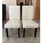 Christopher Knight Home Lissa Pu Upholstered Dining Chairs Ivory Wood Set Of 2 New. Price: $60.00.