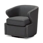 Baxton Studio Finley Mid Century Modern Fabric Upholstered Swivel Armchair Grey New. Price: $188.73.