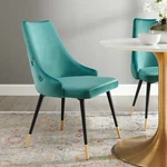 Modway Adorn Tufted Performance Velvet Accent Dining Chair Teal New. Price: $118.45.