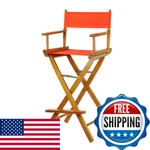 Casual Home 30" Director's Chair Honey Oak Frame-with Orange Canvas, Bar Height New. Price: $151.54.