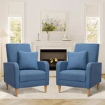 Colamy Fabric Accent Living Room Chairs Set Of 2 Blue New. Price: $315.78.