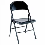 All-steel Metal Folding Chair, Double Braced, Black New. Price: $40.86.