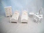 Room Set T5669 Vanity Mirror Beds Dollhouse Furniture 1/12 Scale 6PC Wood New. Price: $62.09.