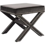 Meridian Furniture Nixon Contemporary Velvet Ottoman/bench In Gray New. Price: $145.00.