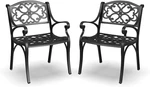 Homestyles Sanibel Black Stationary Cast Aluminum Outdoor Dining Chair, 2 Piece New. Price: $142.49.